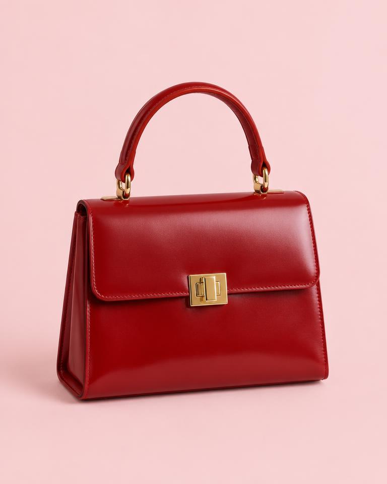 Top-Handle Leather Handbag