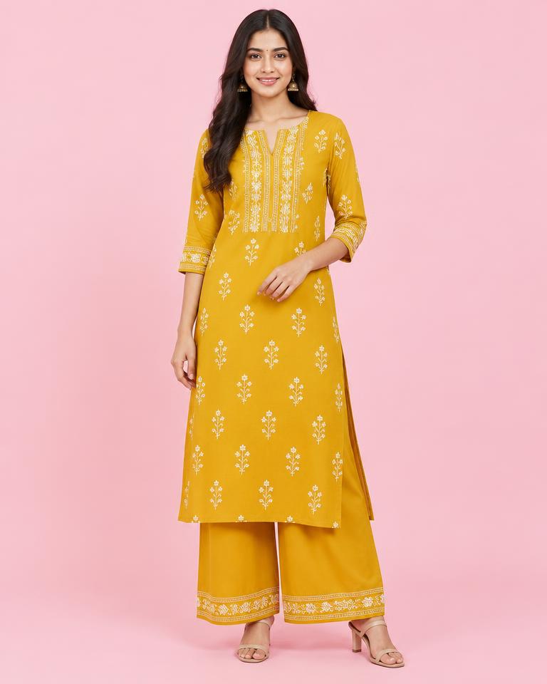 Printed Kurti & Palazzo Set